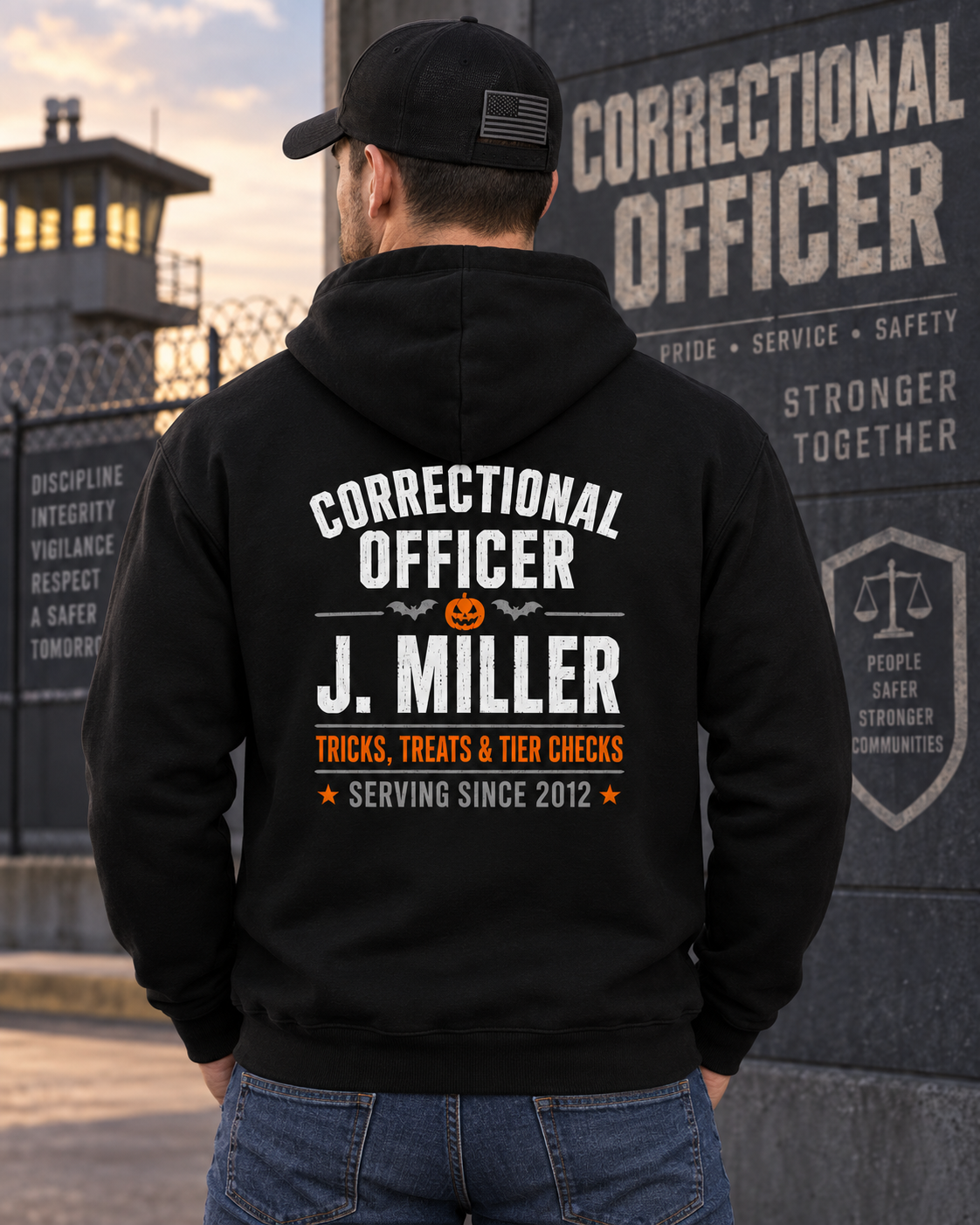 Personalized Correctional Officer Halloween Hoodie Stupid People Custom Name CO Gift