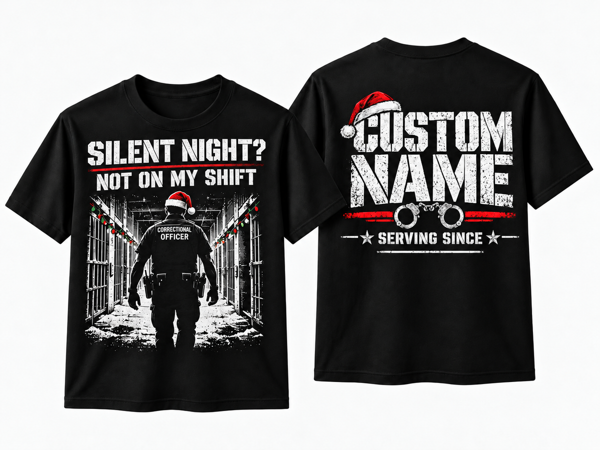 Correctional Officer Silent Night Not on My Shift Christmas T Shirt