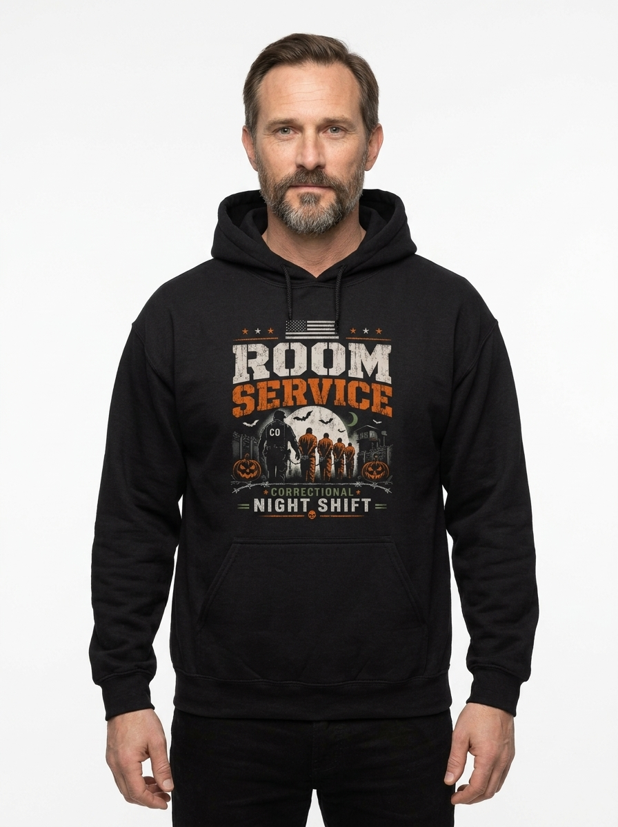Personalized Correctional Officer Halloween Hoodie Room Service Night Shift Custom Name CO Gift