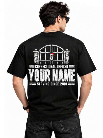 Correctional Officer Christmas Shirt Behind the Gates Custom Name