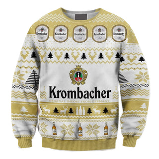 Unisex Krombacher Beer Printed Ugly Christmas Sweater For Men & Women Christmas Gift Sweater BH1060