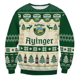 Unisex Ayinger Beer Brewery 3D Ugly Christmas Sweater For Men & Women Christmas Gift Sweater BH1291