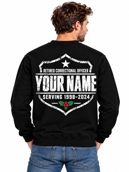 Personalized Retired Correctional Officer Christmas Sweatshirt