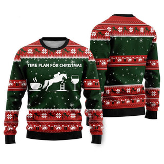 Time Plan For Christmas Ugly Christmas Sweater For Men & Women Christmas Gift Sweater US1131