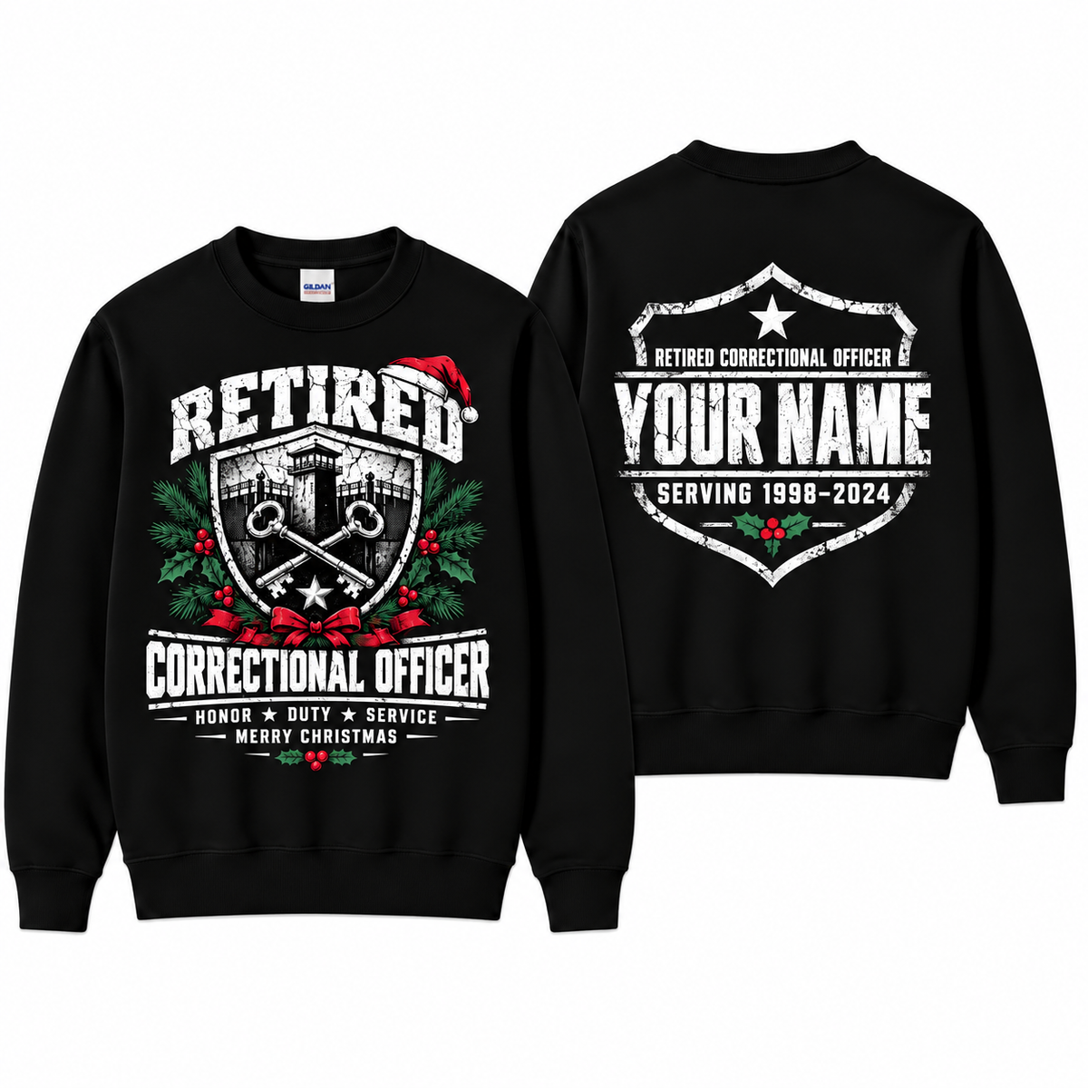 Personalized Retired Correctional Officer Christmas Sweatshirt