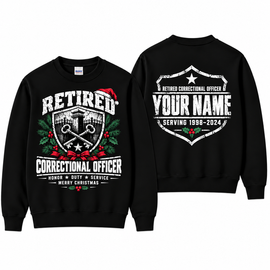 Personalized Retired Correctional Officer Christmas Sweatshirt