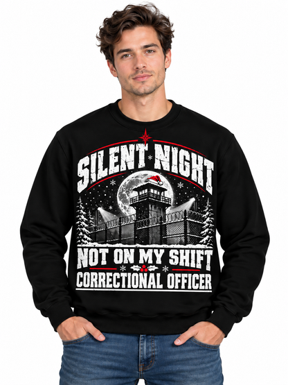 Personalized Correctional Officer Silent Night Christmas Sweatshirt