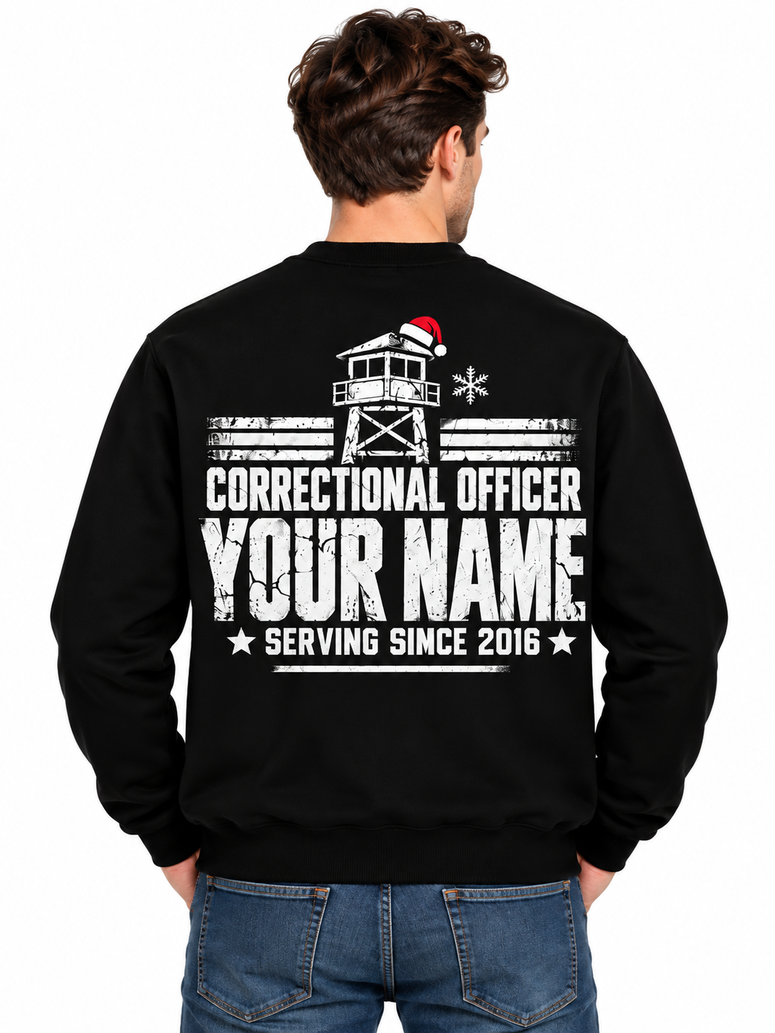 Personalized Correctional Officer Silent Night Christmas Sweatshirt