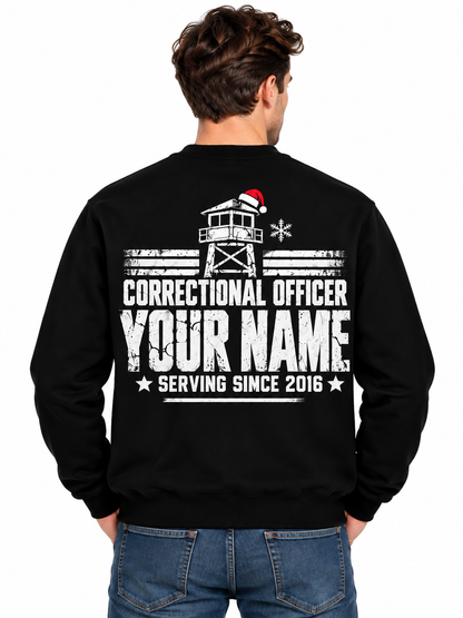 Personalized Correctional Officer Silent Night Christmas Sweatshirt
