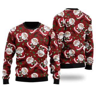 Vintage Santa Claus Pattern Ugly Christmas Sweater For Men & Women Christmas Gift Sweater US2270