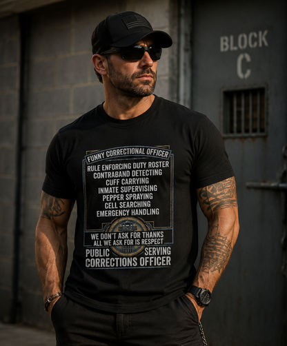 Funny Correctional Officer Shirt - Custom Name Rule Enforcing Jailer T-Shirt