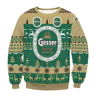 Unisex Gosser Beer 3D Ugly Christmas Sweater For Men & Women Christmas Gift Sweater BH1112