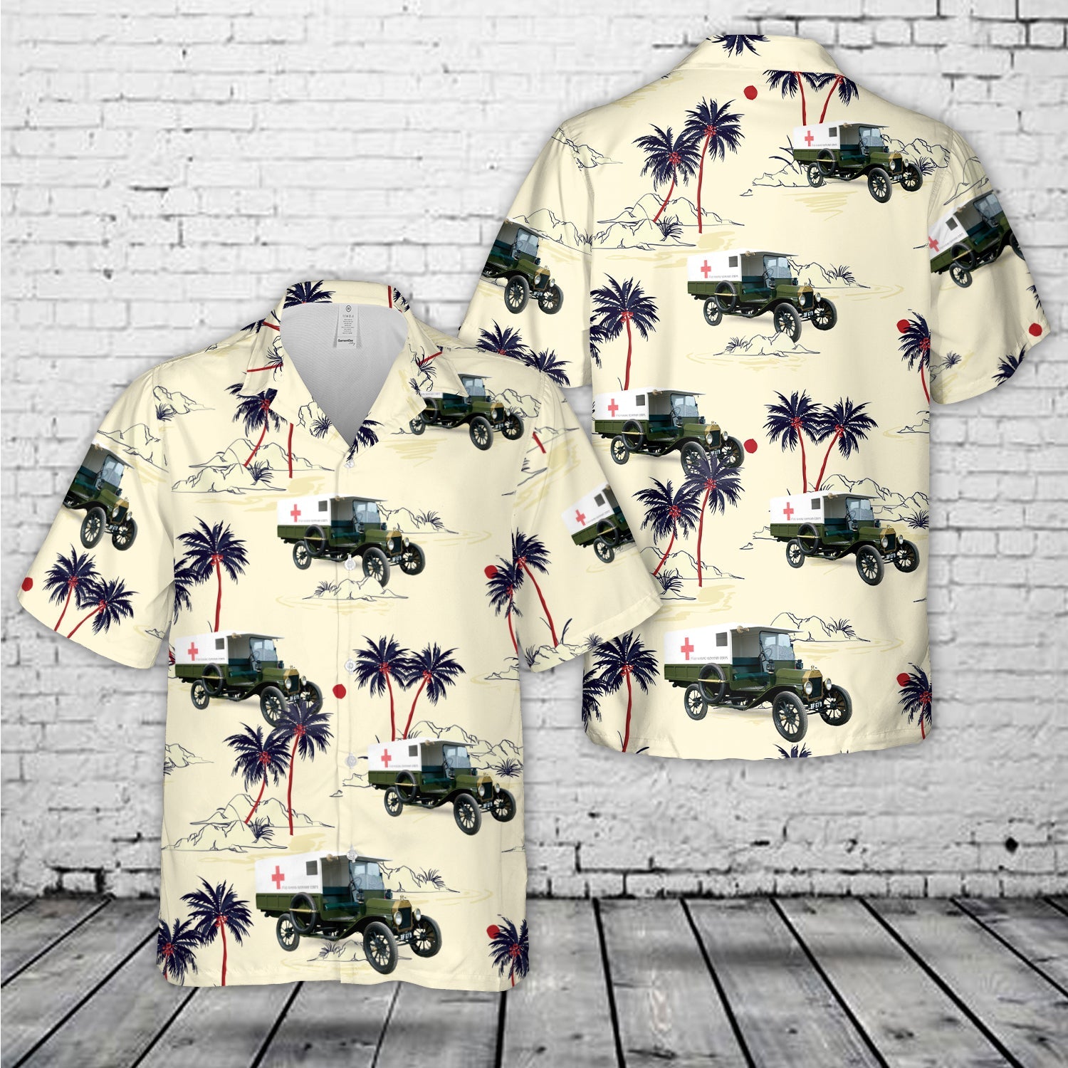 1915 Ford model T Military Ambulance Hawaiian Shirt