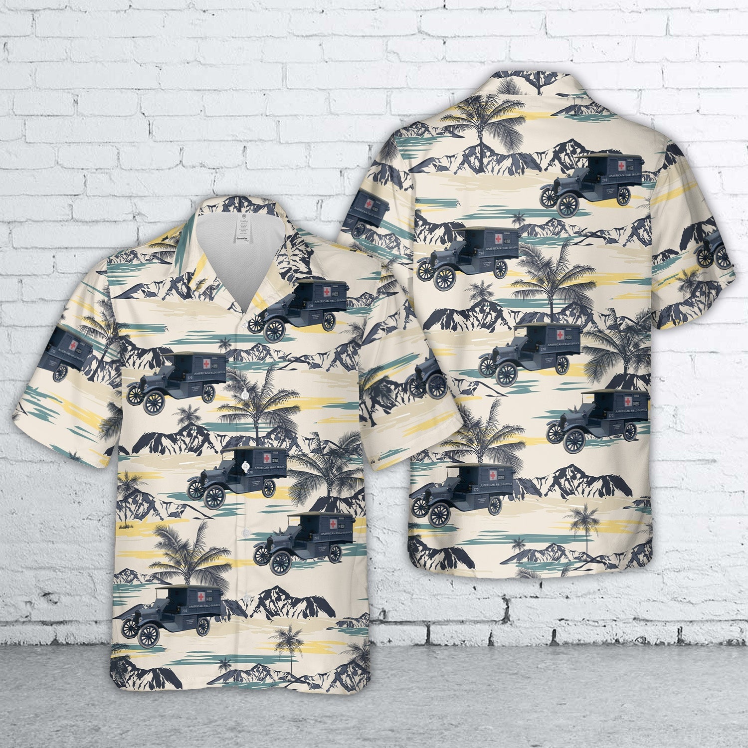1917 Ford Model T Ambulance Hawaiian Shirt