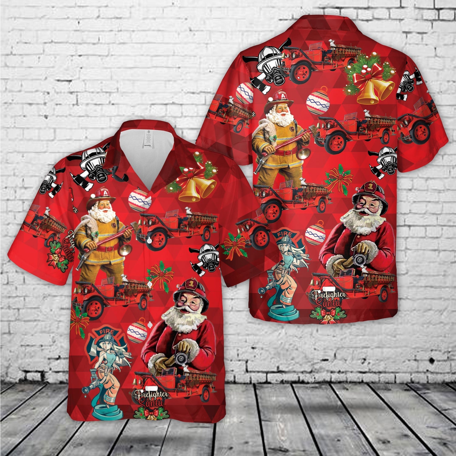 1929 Ford Model AA fire truck Christmas Hawaiian Shirt
