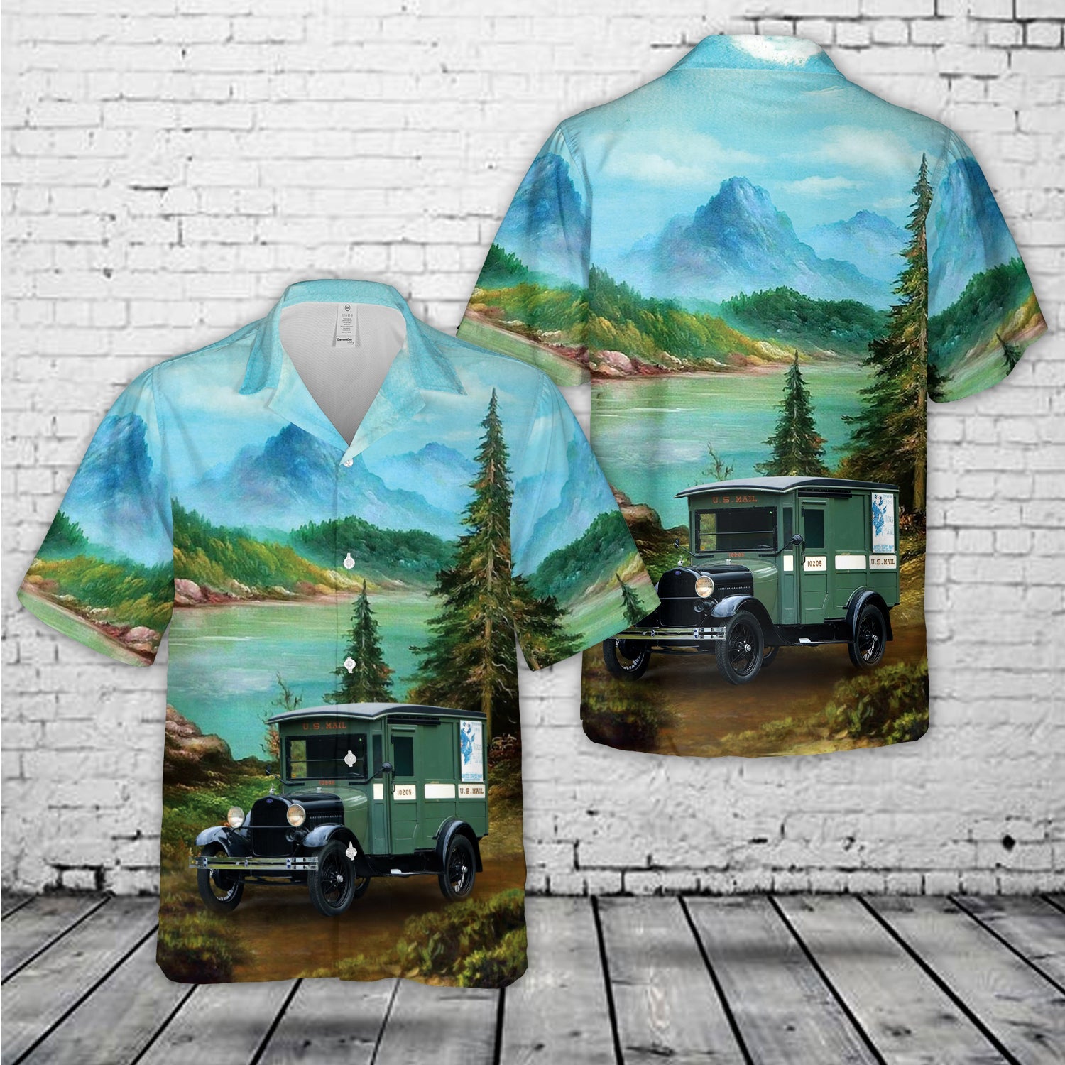 1929 Ford Model A Postal Truck Hawaiian Shirt