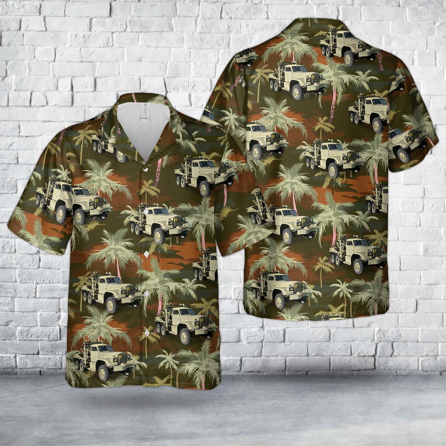 1940-1943 DIAMOND T 969 US military Wrecker WWII Hawaiian Shirt