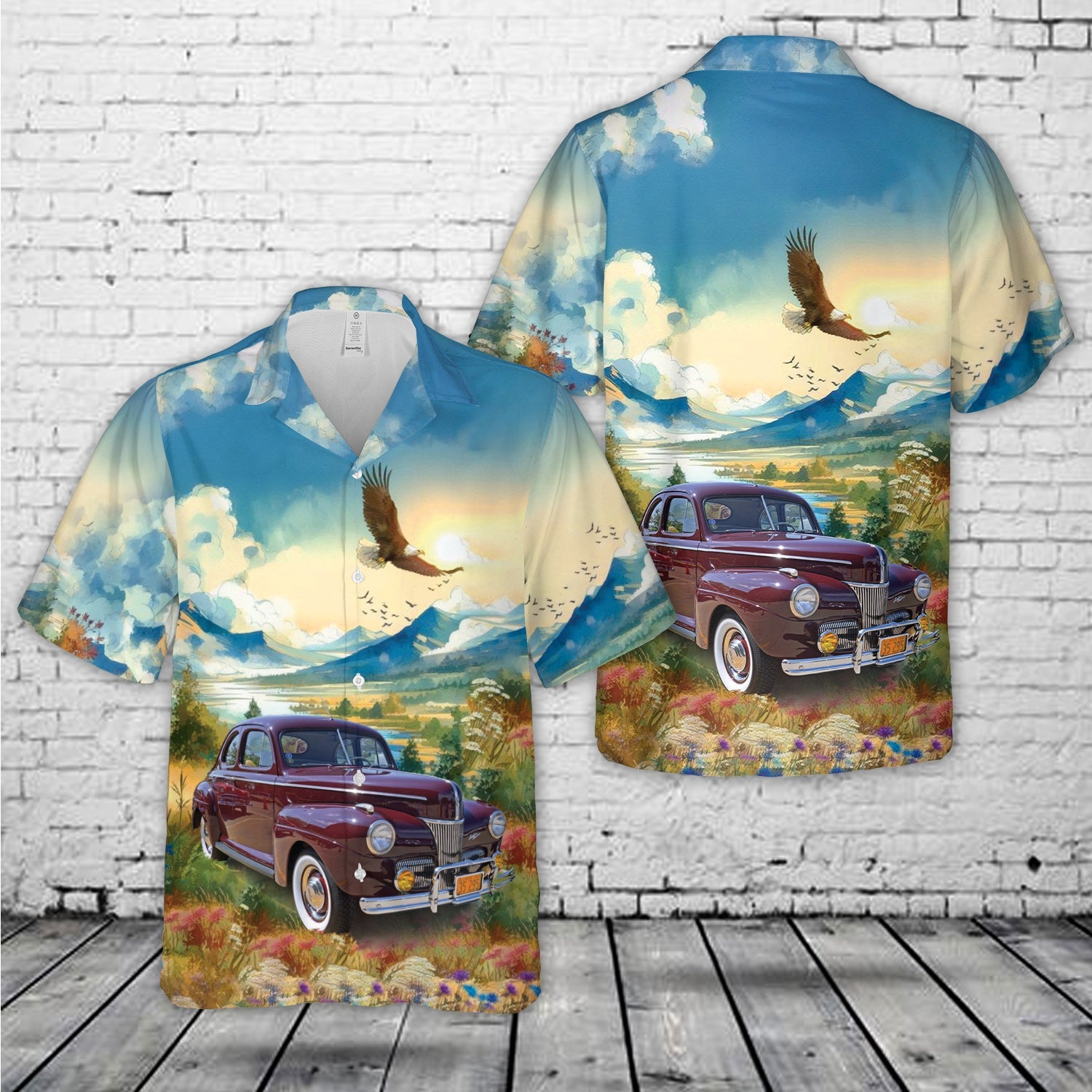 1941 Ford Super Deluxe 2-Door Business Coupe Hawaiian Shirt
