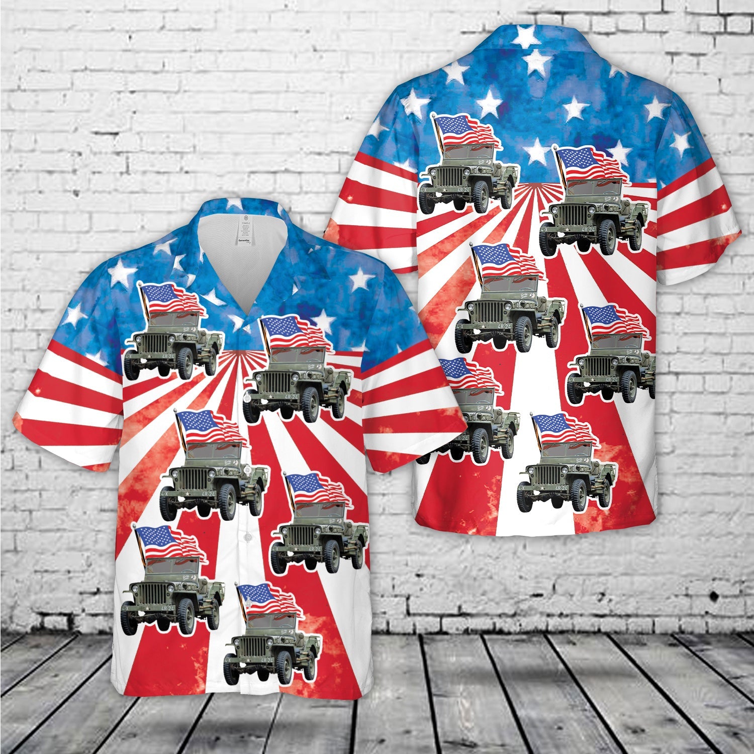 1944 Willys MB Jeep MRP, 4th Of July Hawaiian Shirt
