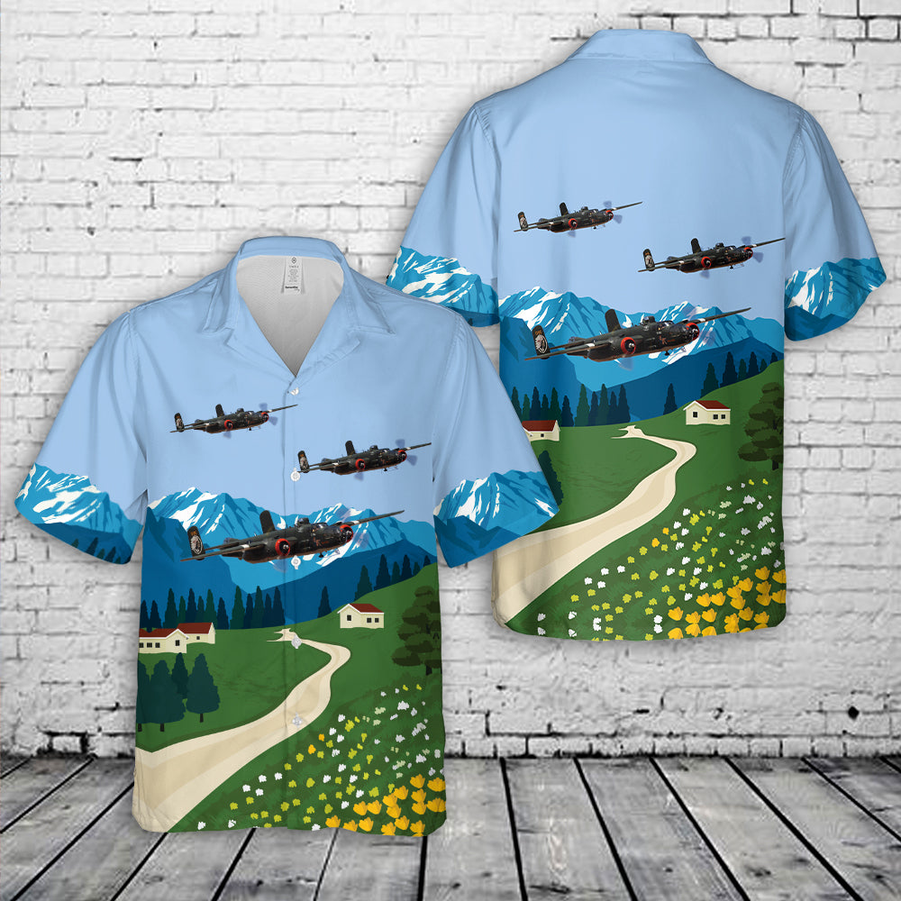 1945 North American B-25J Mitchell Bomber 44-31385 "Show Me" - N345TH Hawaiian Shirt