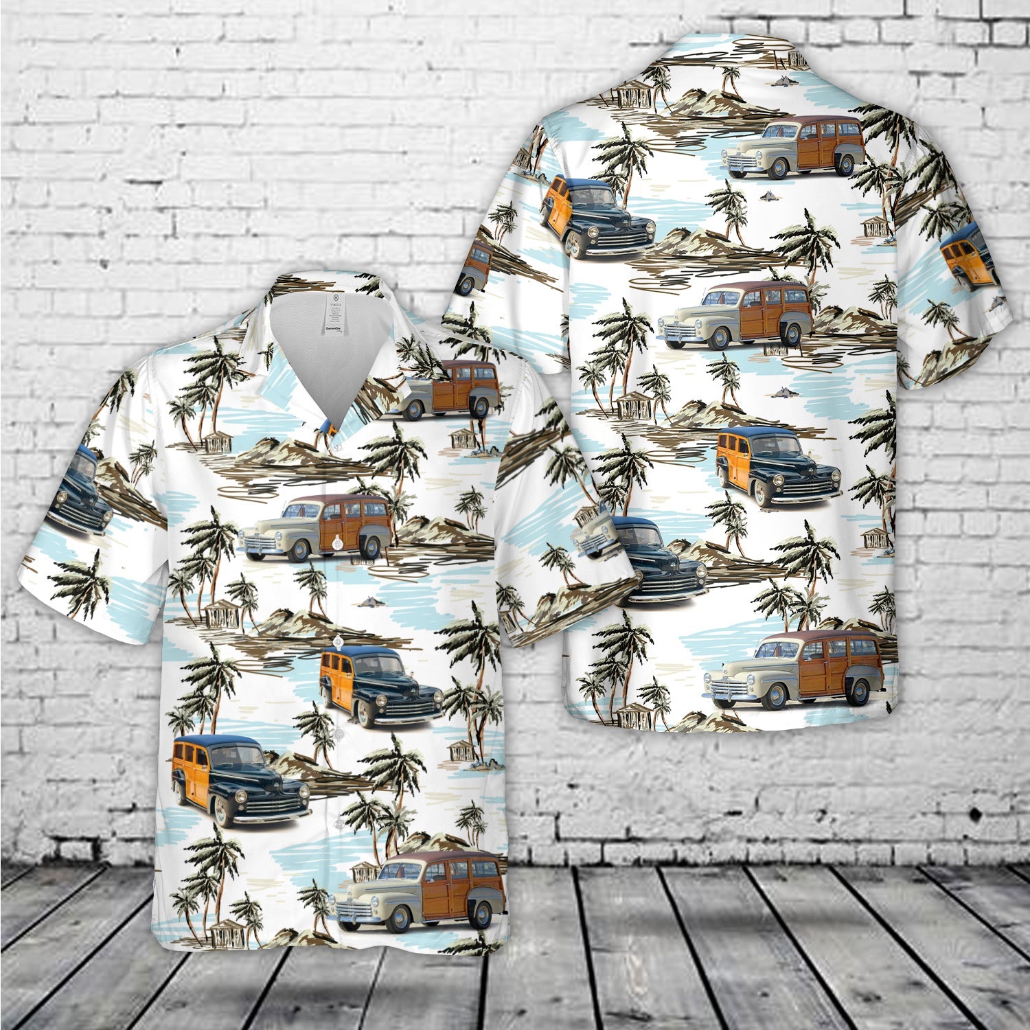 1948 Ford Super Deluxe Wood Wagon Woody Hawaiian Shirt