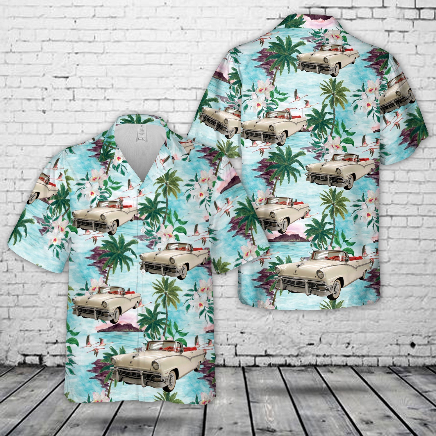 1956 Ford Fairlane White Hawaiian Shirt