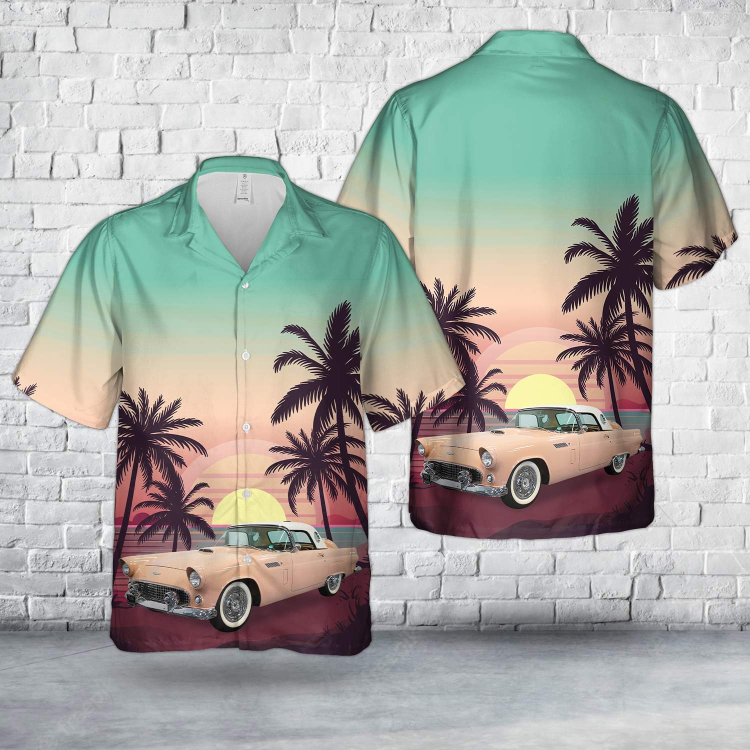 1956 Ford Thunderbird Buckskin Tan Hawaiian Shirt
