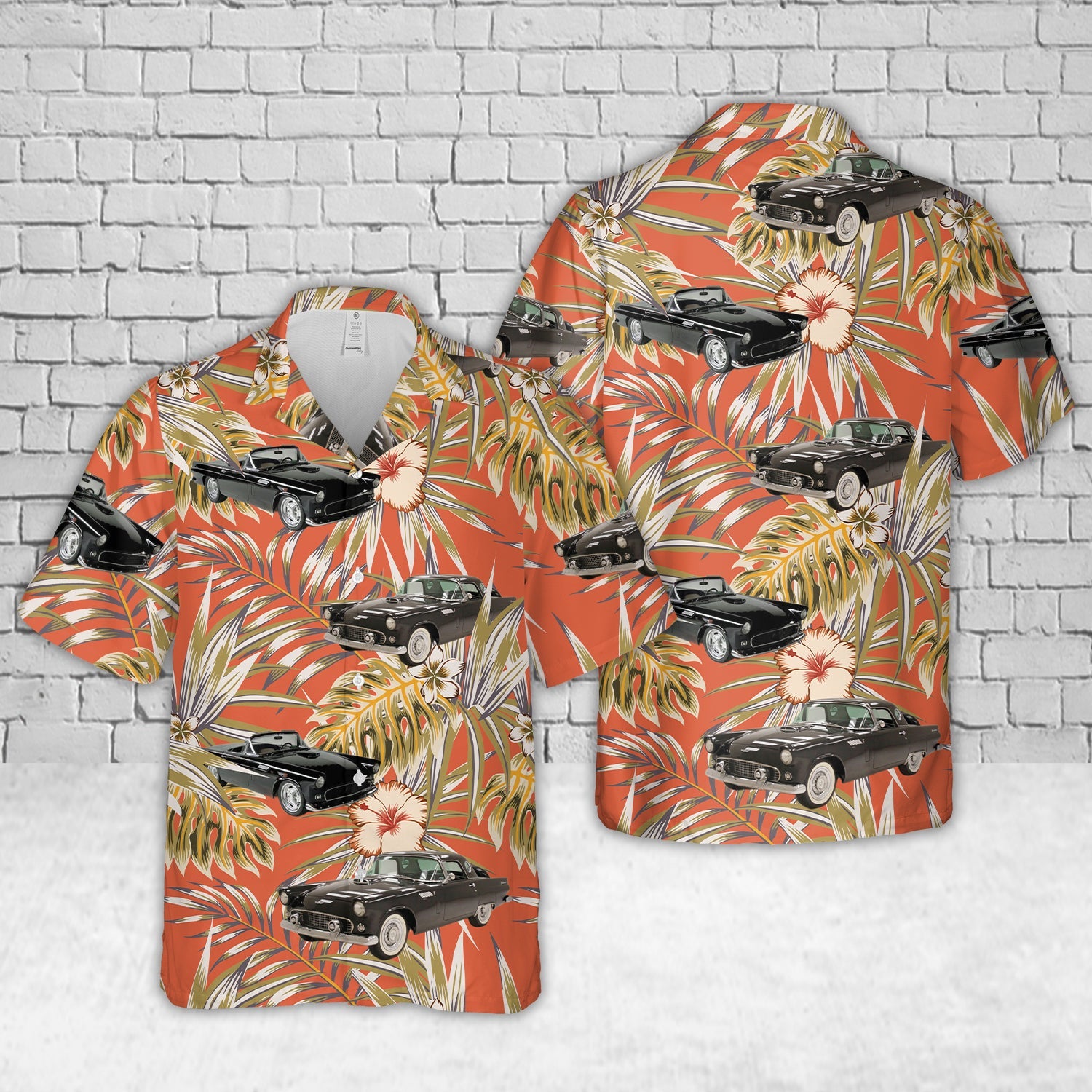 1956 Ford Thunderbird Raven Black Hawaiian Shirt