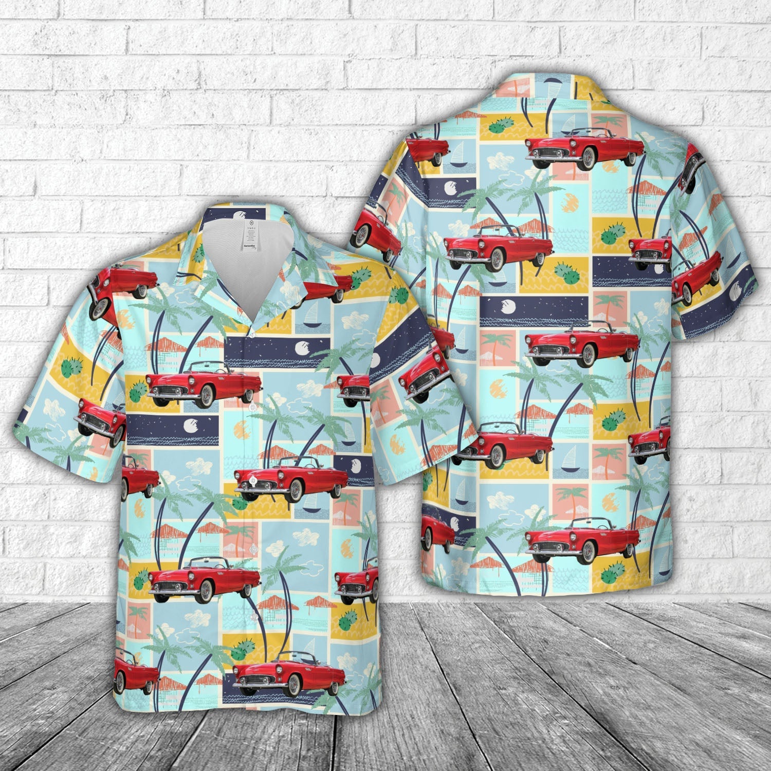 1956 Ford Thunderbird Red Hawaiian Shirt