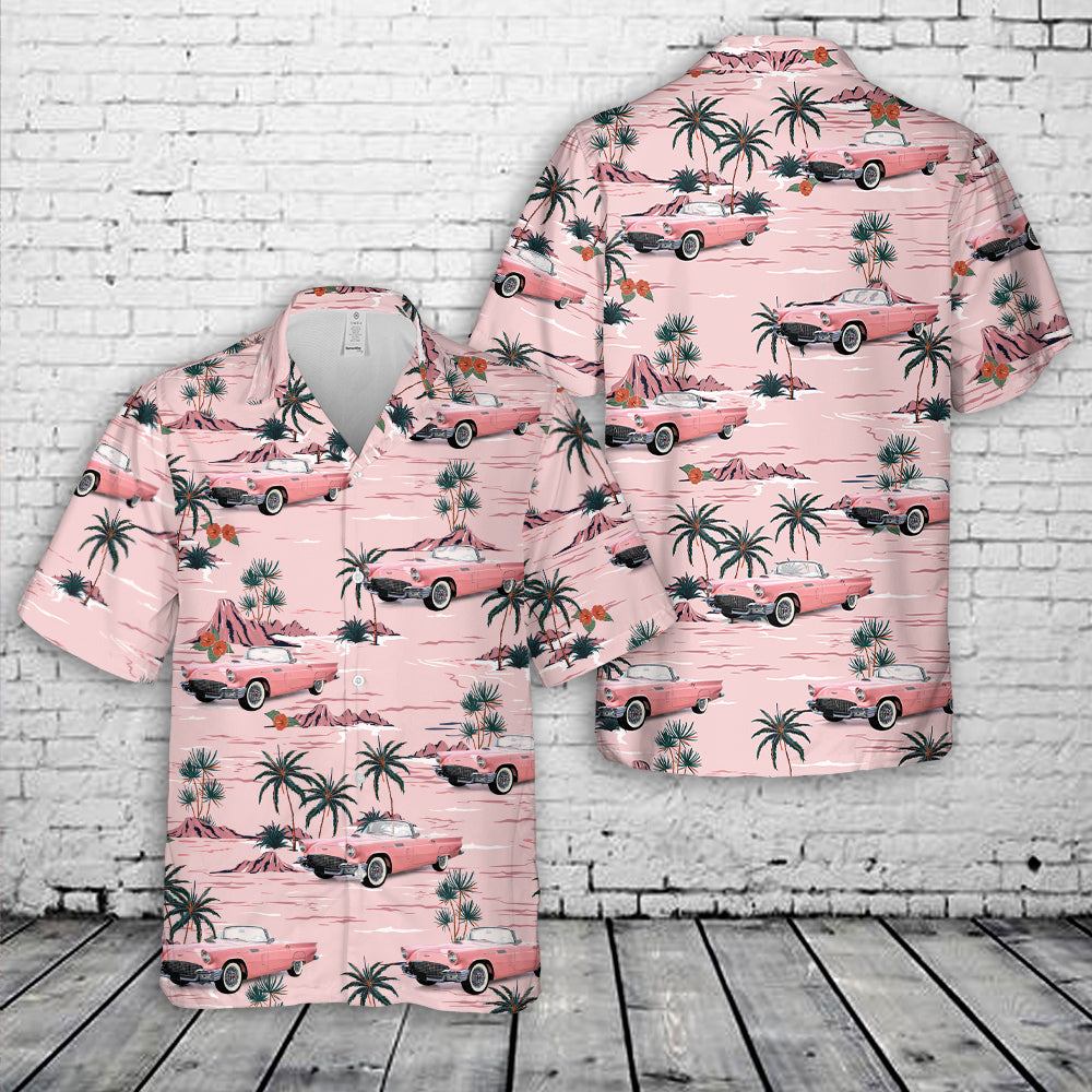 1957 Ford Thunderbird in Dusk Rose Hawaiian Shirt