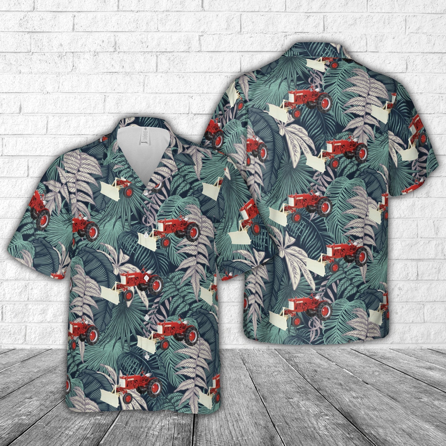 1958 Farmall Cub Tractor with Blade & Chains Hawaiian Shirt