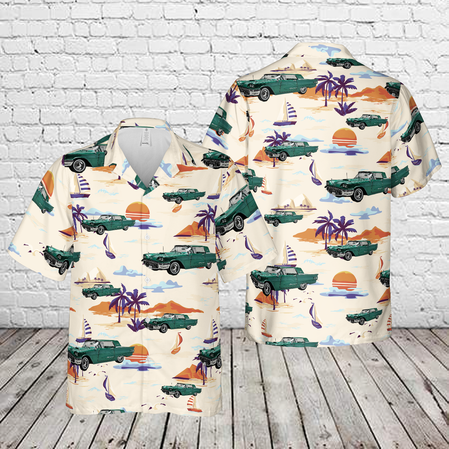 1960 Ford Thunderbird Hard Top- Briarcliffe Green Hawaiian Shirt