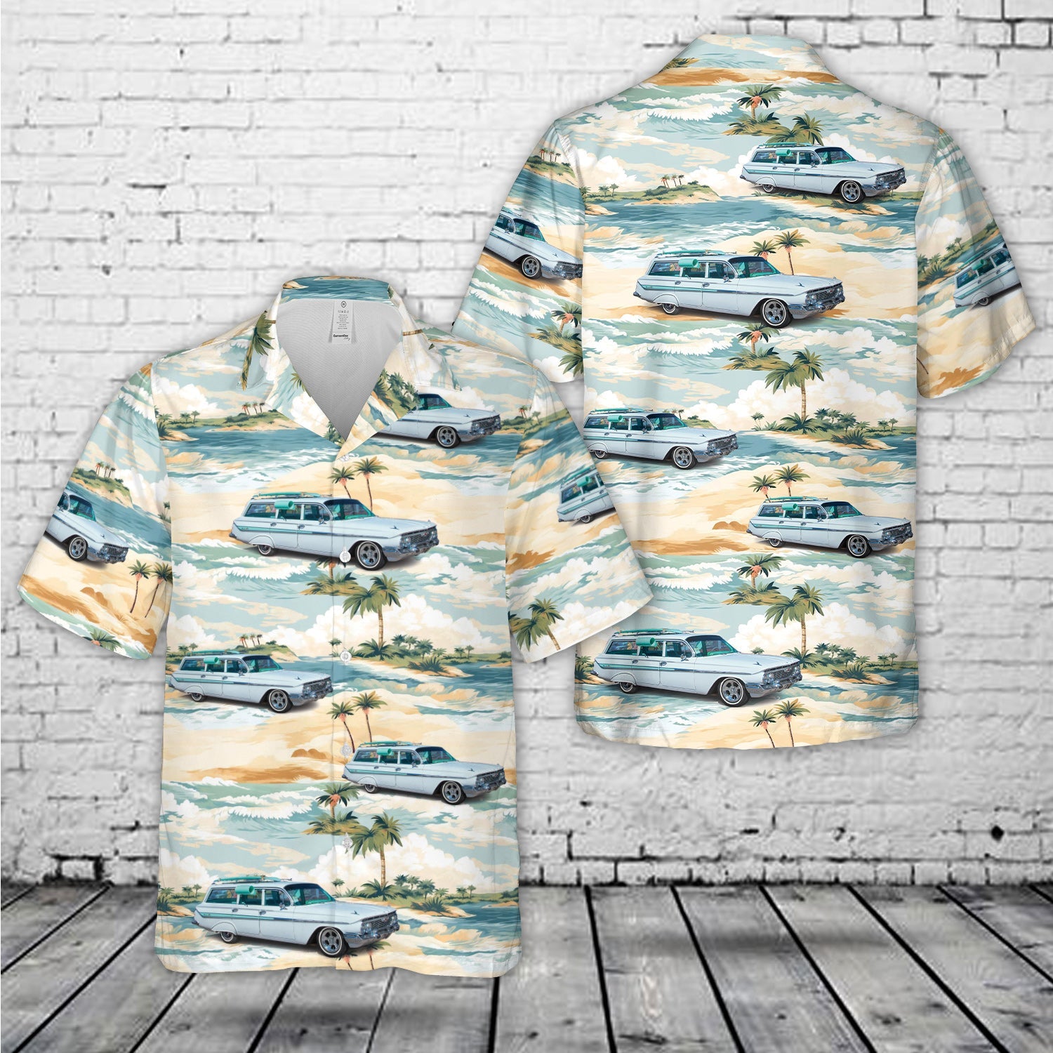 1961 Chevrolet Nomad Station Wagon Hawaiian Shirt