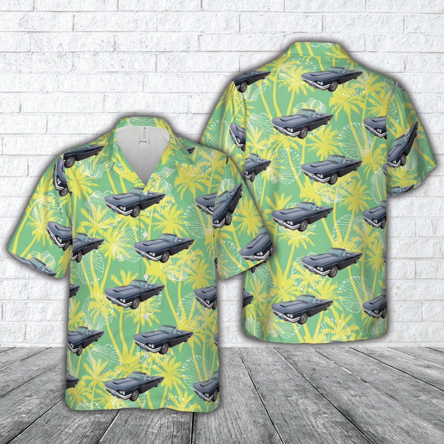 1964 Ford Thunderbird Convertible Dark Blue Metallic Hawaiian Shirt