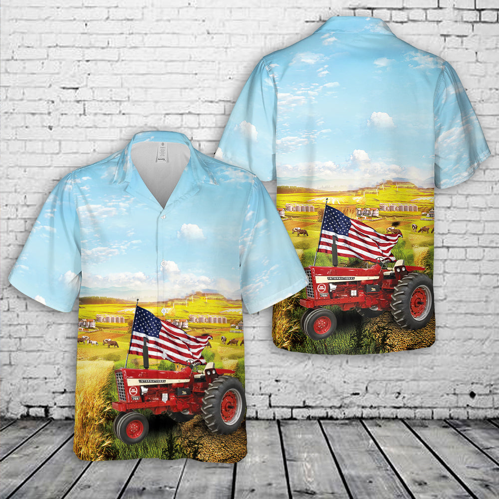 1967 International Harvester 756 Red Tractor Hawaiian Shirt