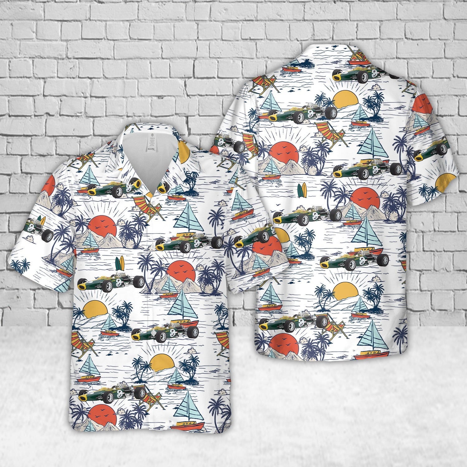 1967 Lotus 49 V8 Cosworth F1 Team Lotus Hawaiian Shirt