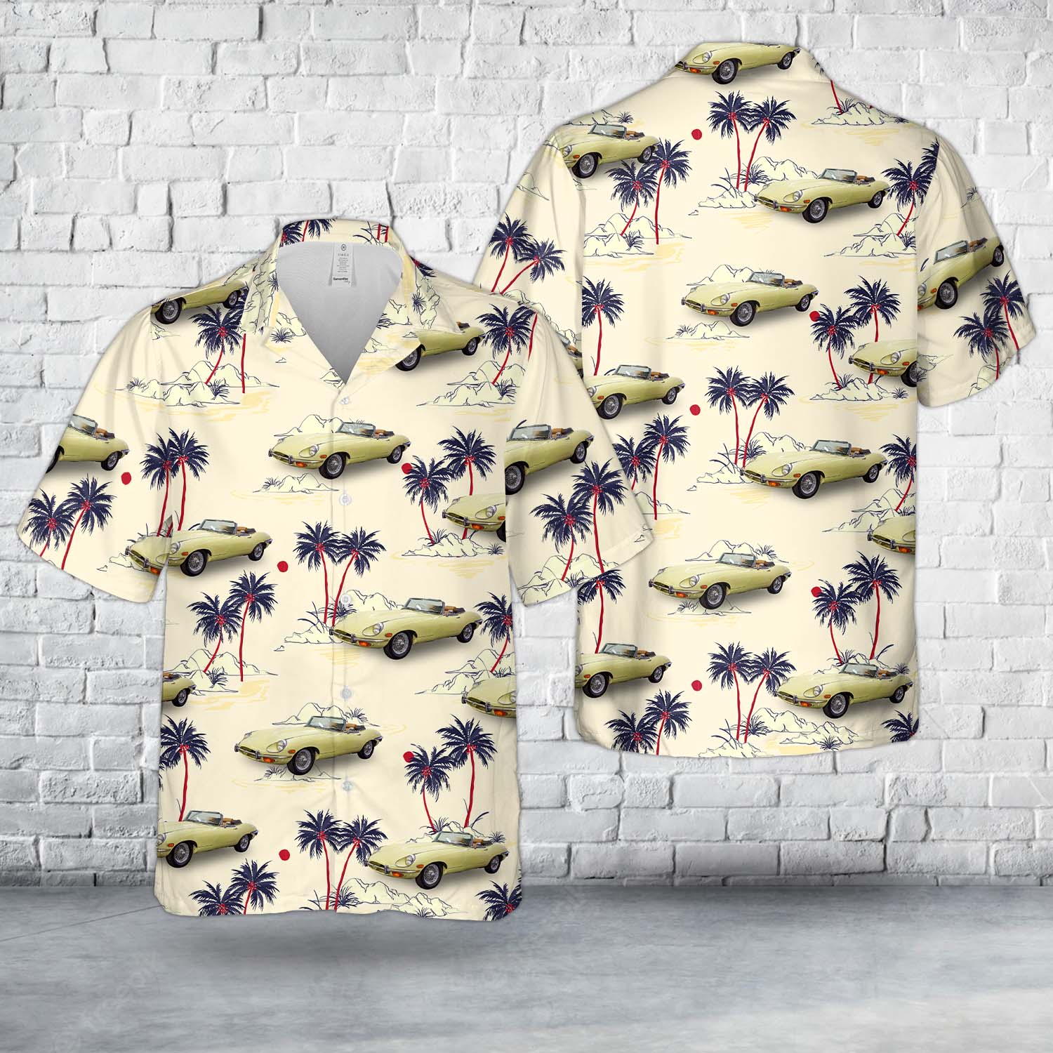 1969 Jaguar XKE Series II Convertible Hawaiian Shirt