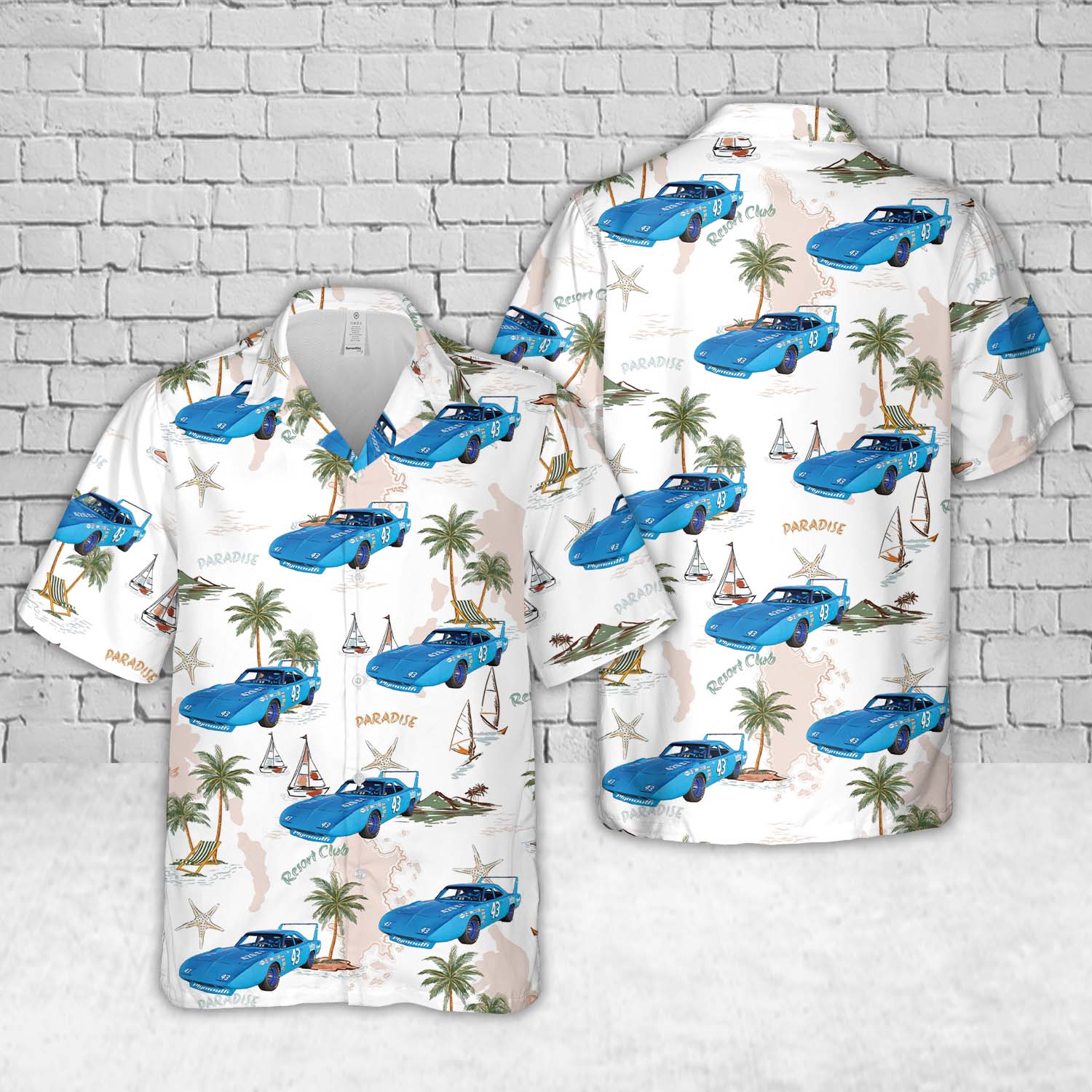 1970 Plymouth Superbird NASCAR tribute Hawaiian Shirt