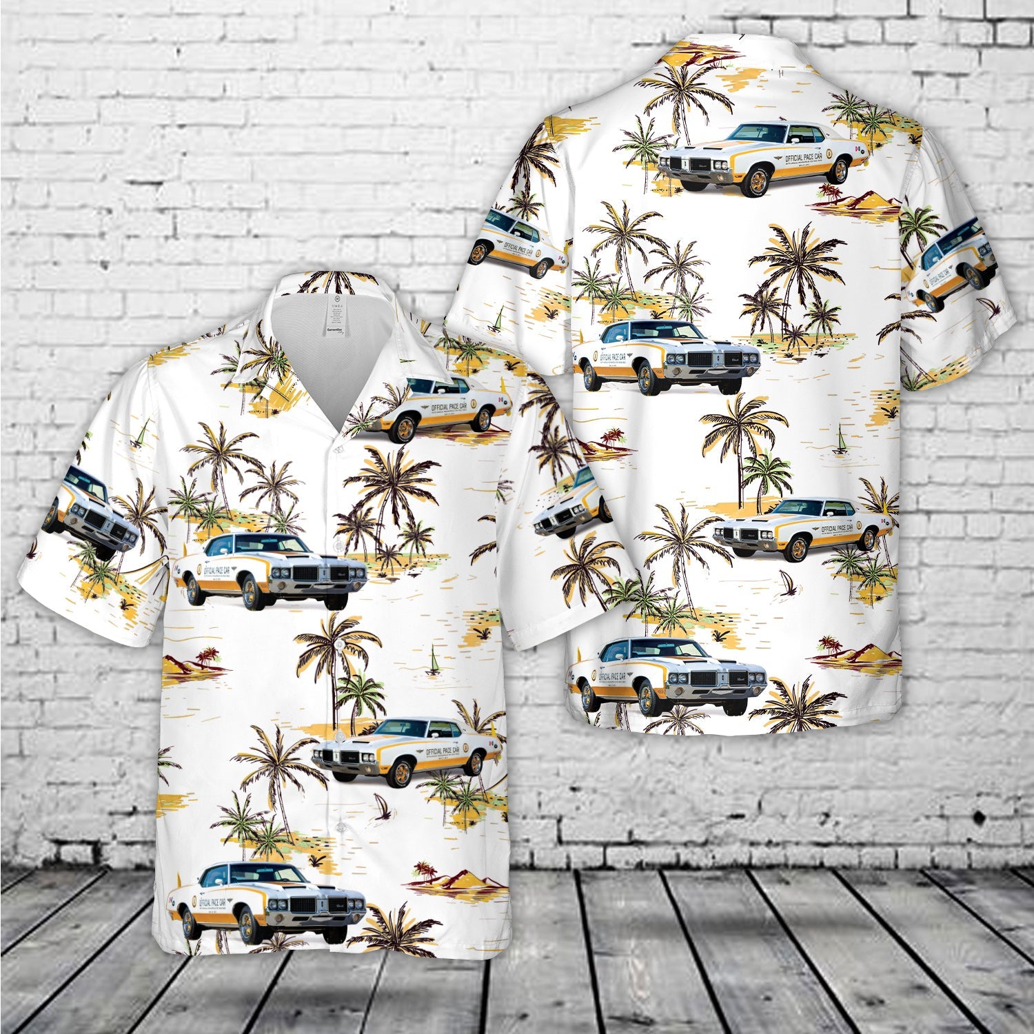 1972 Oldsmobile Hurst Cutlass Indy Pace Car Hawaiian Shirt