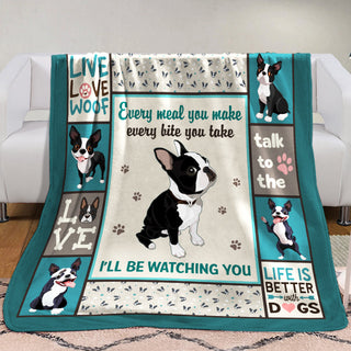 Boston Terrier Dog Sherpa Fleece Blanket OCT3101 69O57