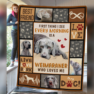 Weimaraner Dog Fleece Blanket MR0502 70O56