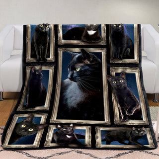 Black Cat Fleece Blanket DCB3101 82O36