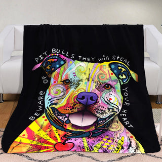 Pitbull Dog Fleece Blanket JR1303 81O52