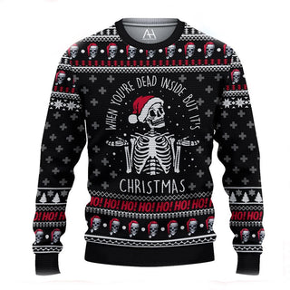 The Holiday Season Skull Ugly Christmas Sweater For Men & Women Christmas Gift Sweater US3434