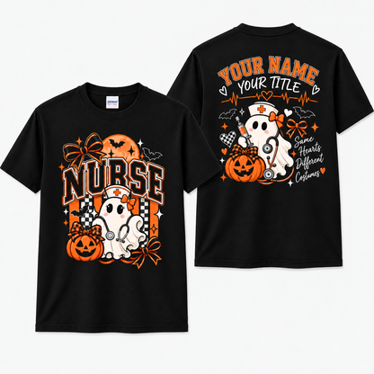 Personalized Nurse Halloween T-Shirt Spooky Nursing Apparel Custom Nurse Gift Unisex Shirt
