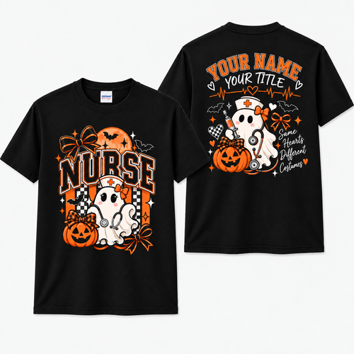 Personalized Nurse Halloween T-Shirt Spooky Nursing Apparel Custom Nurse Gift Unisex Shirt