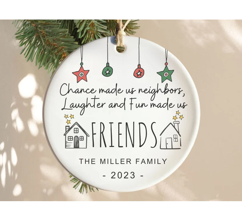 Personalized Neighbor to Neighbor Christmas Ornament