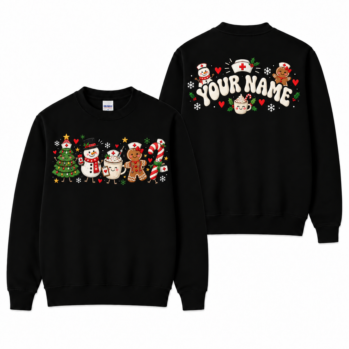Personalized Christmas Nurse Sweatshirt | Custom Name Nurse Gift