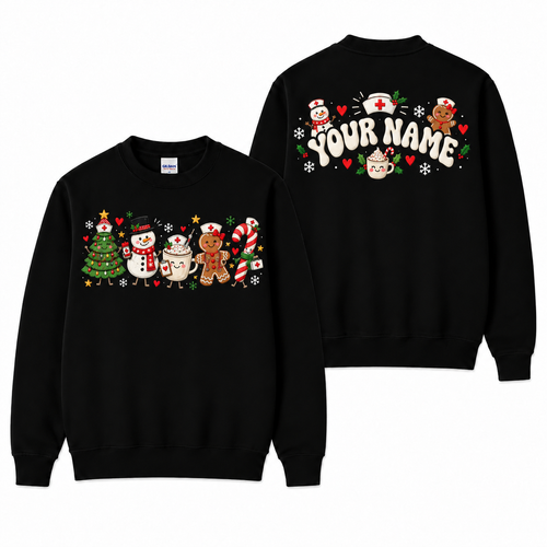 Personalized Christmas Nurse Sweatshirt | Custom Name Nurse Gift