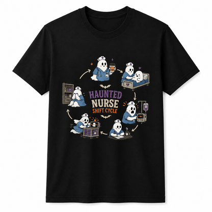 Personalized Custom Haunted Nurse Halloween Ghost T-Shirt , Nurse